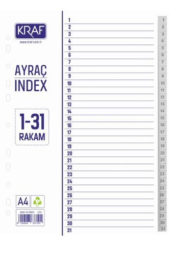 KRAF SEPARATÖR AYRAÇ İNDEX 1-31 RAKAM 1031